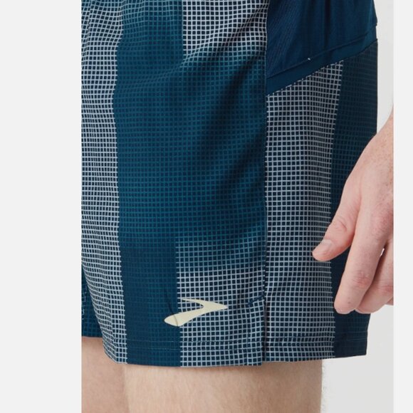 Brooks Sherpa 5" Running Short Blue and White Mens Size Medium - Picture 4 of 14